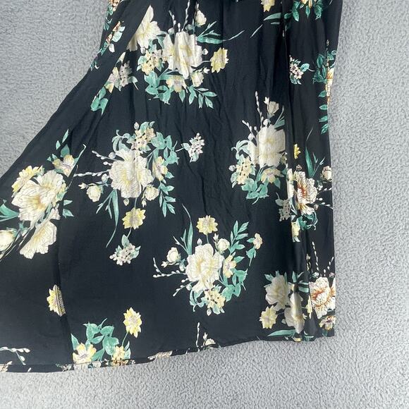 Derek Heart Skirt Shorts Womens Jr M Black Floral Maxi Flowing Boho Lightweight - Picture 9 of 11